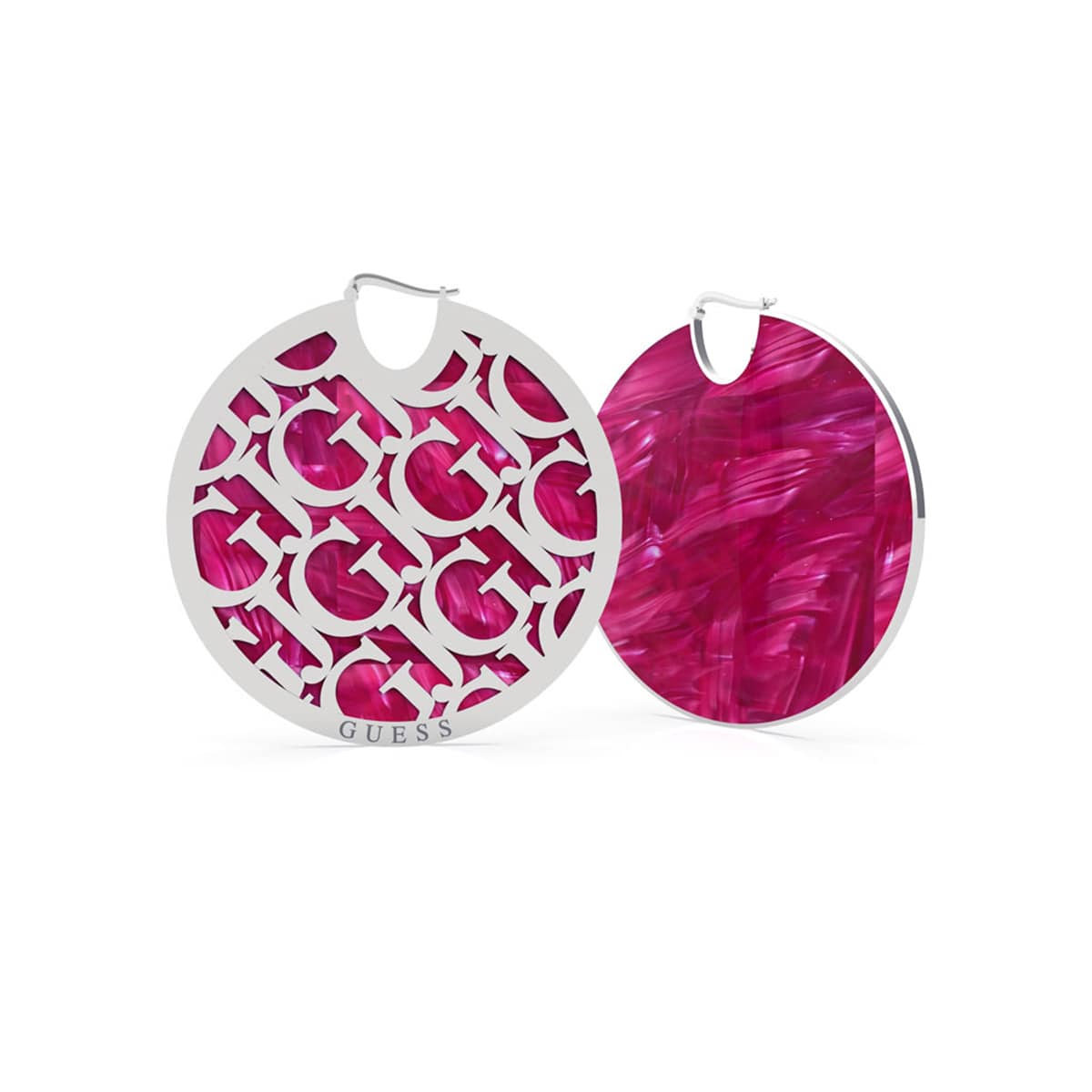 BOUCLES D'OREILLES GUESS "ROUND HARMONY" FEMME ACIER